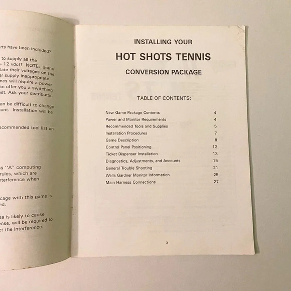 Vintage 1990 Hot Shots Tennis Strata Instruction Arcade Game Manual - Picture 9 of 16
